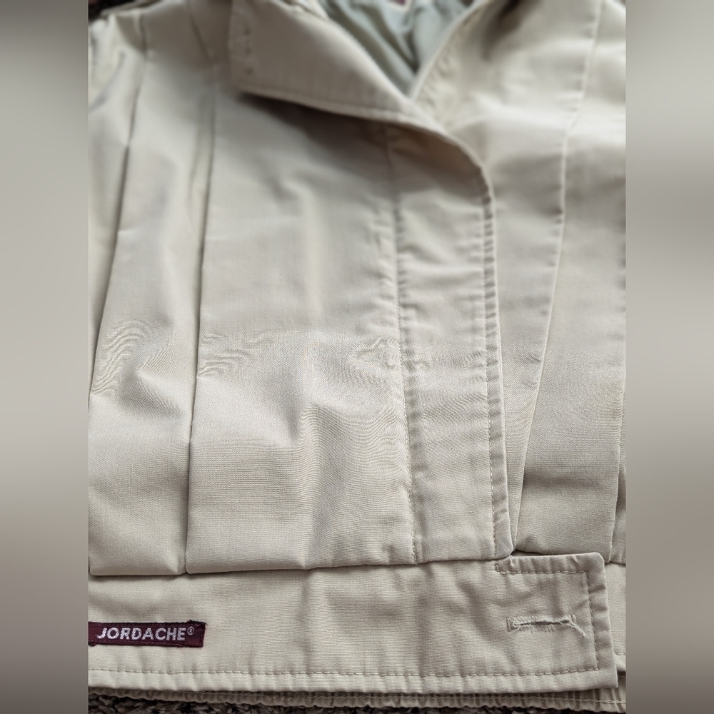 Vintage Jordache USA Beige Bomber Jacket Women’s Small Classic 80s Preppy Coat - Picture 12 of 13